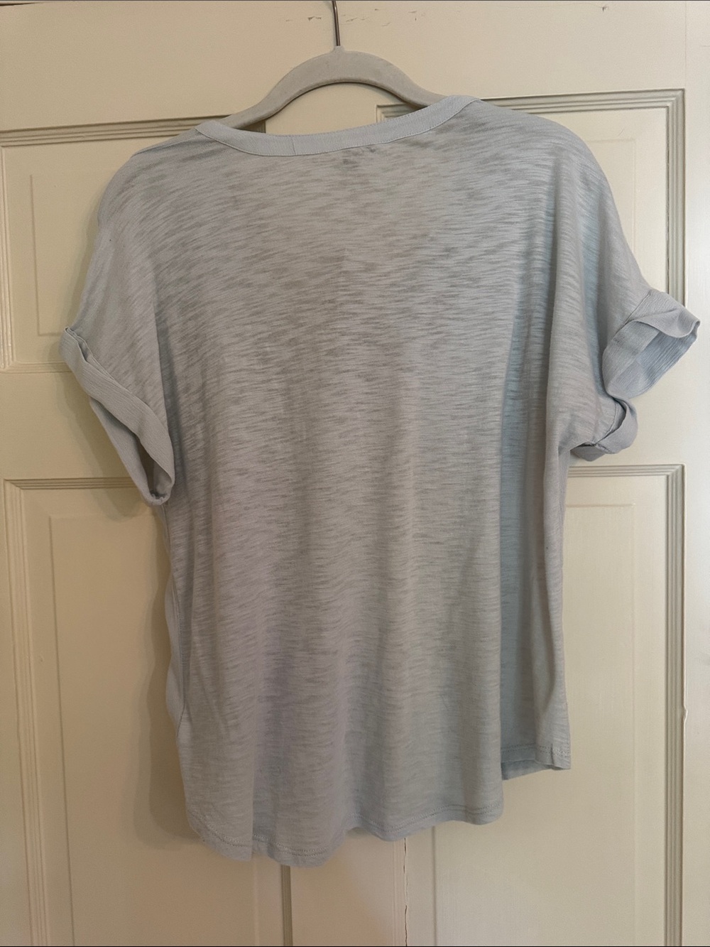 Lucky Brand Pale Blue Short Sleeve Henley Blouse - Picture 5 of 6